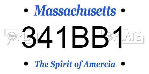 341BB1 Massachusetts License Plate