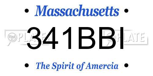 341BBI Massachusetts License Plate
