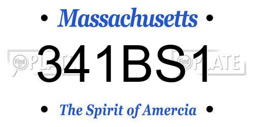 341BS1 Massachusetts License Plate