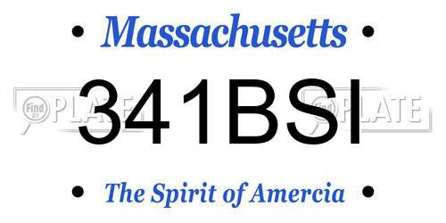 341BSI Massachusetts License Plate