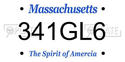 341GL6 Massachusetts License Plate