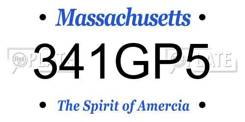 341GP5 Massachusetts License Plate