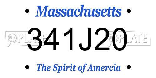 341J20 Massachusetts License Plate