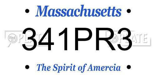 341PR3 Massachusetts License Plate