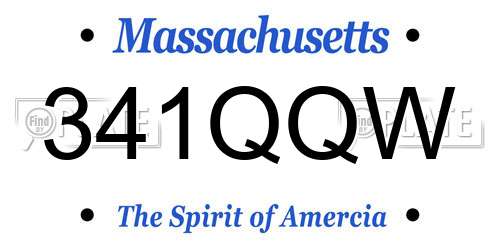 341QQW Massachusetts License Plate