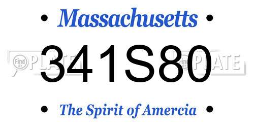 341S80 Massachusetts License Plate