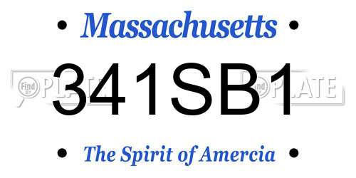 341SB1 Massachusetts License Plate