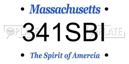 341SBI Massachusetts License Plate