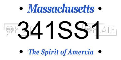 341SS1 Massachusetts License Plate