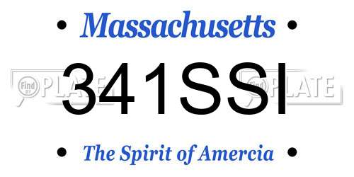 341SSI Massachusetts License Plate