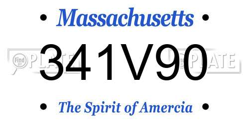 341V90 Massachusetts License Plate