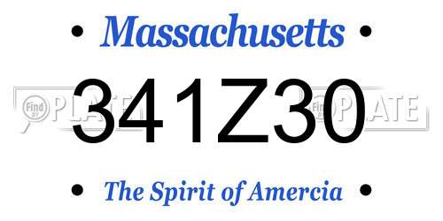 341Z30 Massachusetts License Plate