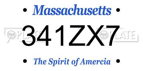 341ZX7 Massachusetts License Plate