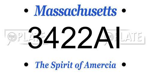 3422AI Massachusetts License Plate
