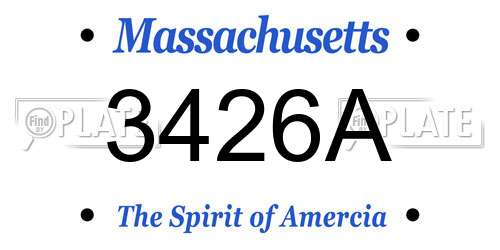 3426A Massachusetts License Plate