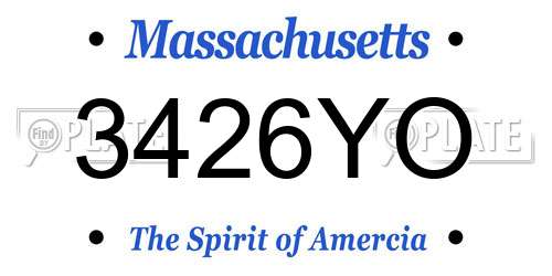 3426YO Massachusetts License Plate
