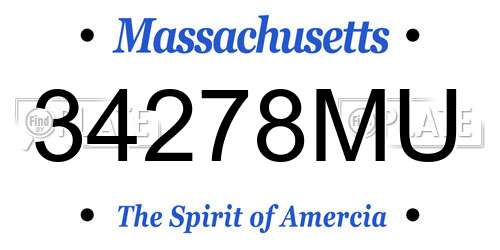 34278MU Massachusetts License Plate