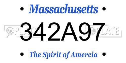 342A97 Massachusetts License Plate