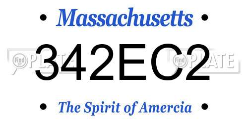 342EC2 Massachusetts License Plate