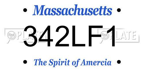 342LF1 Massachusetts License Plate