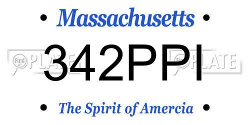 342PPI Massachusetts License Plate