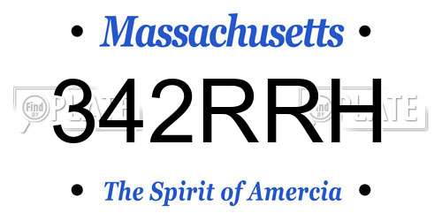 342RRH Massachusetts License Plate