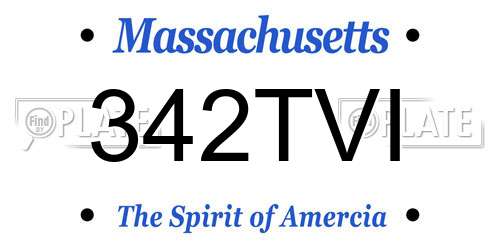 342TVI Massachusetts License Plate