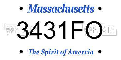 3431FO Massachusetts License Plate