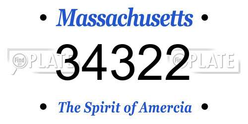 34322 Massachusetts License Plate