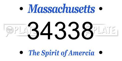 34338 Massachusetts License Plate