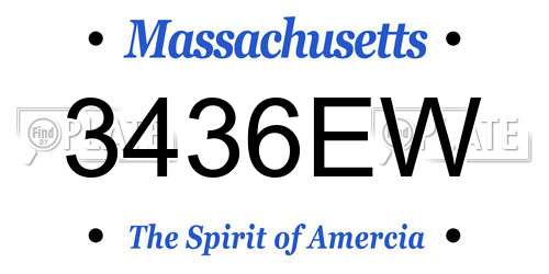 3436EW Massachusetts License Plate