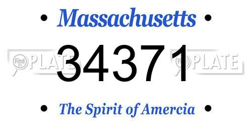 34371 Massachusetts License Plate