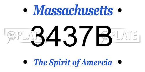 3437B Massachusetts License Plate