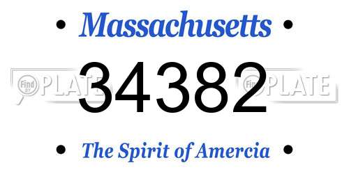 34382 Massachusetts License Plate