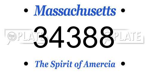 34388 Massachusetts License Plate