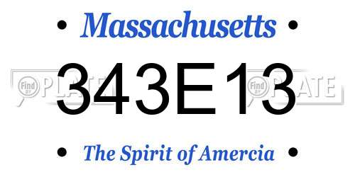343E13 Massachusetts License Plate