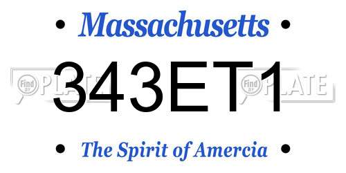 343ET1 Massachusetts License Plate