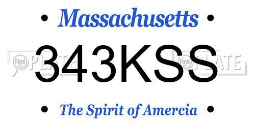 343KSS Massachusetts License Plate