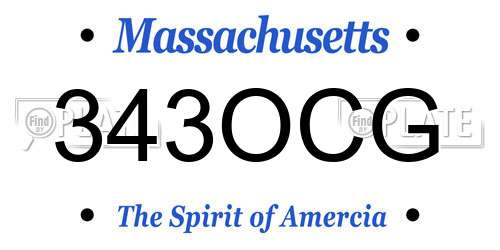 343OCG Massachusetts License Plate