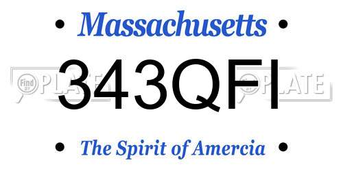 343QFI Massachusetts License Plate