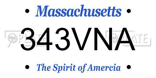 343VNA Massachusetts License Plate