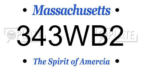 343WB2 Massachusetts License Plate