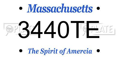 3440TE Massachusetts License Plate