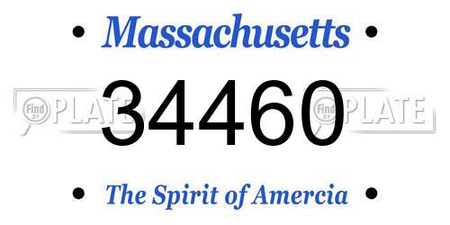 34460 Massachusetts License Plate