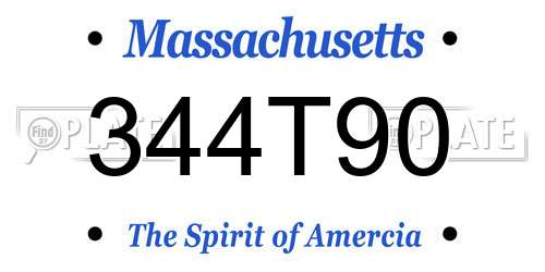 344T90 Massachusetts License Plate