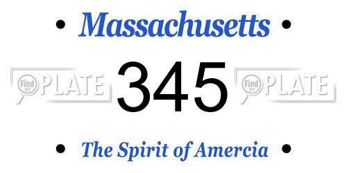 345 Massachusetts License Plate