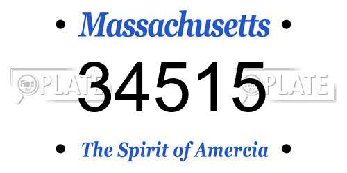 34515 Massachusetts License Plate