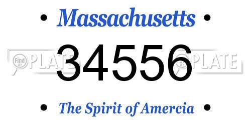 34556 Massachusetts License Plate
