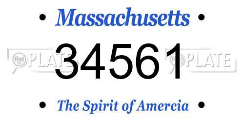 34561 Massachusetts License Plate