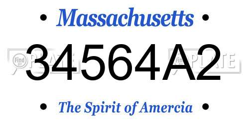 34564A2 Massachusetts License Plate